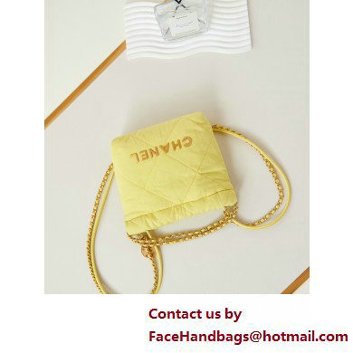 Chanel Canvas  &  Gold-Tone CHANEL 22 Mini Handbag AS3980 Yellow 2025